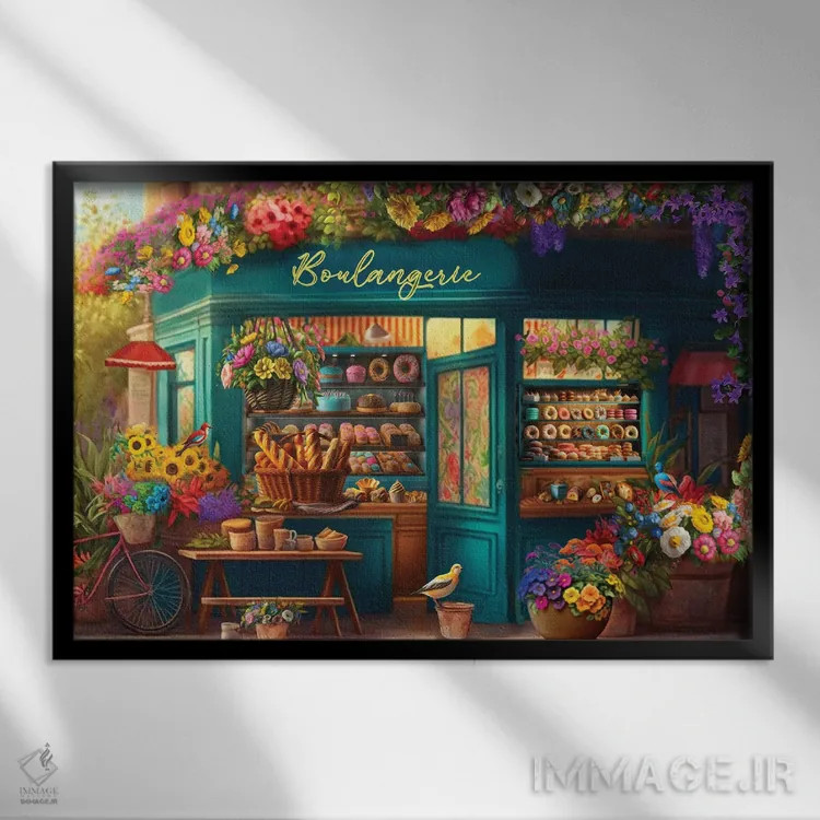 تابلو بولانژری (نانوایی فرانسوی) اثر کلودیا مککینی - نمای قابدار مشکی