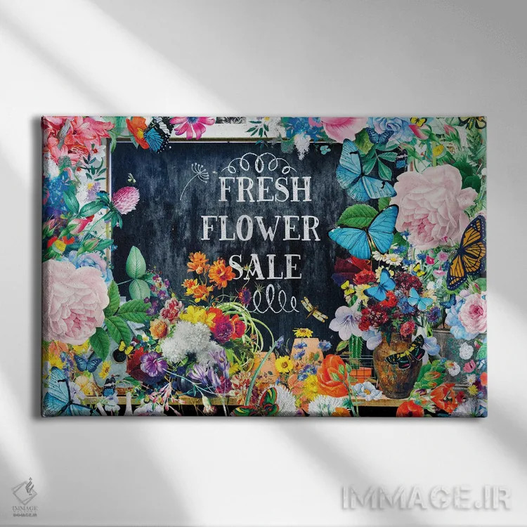 تابلو حراج گل اثر کلودیا مککینی - نمای روبهرو روی دیوار