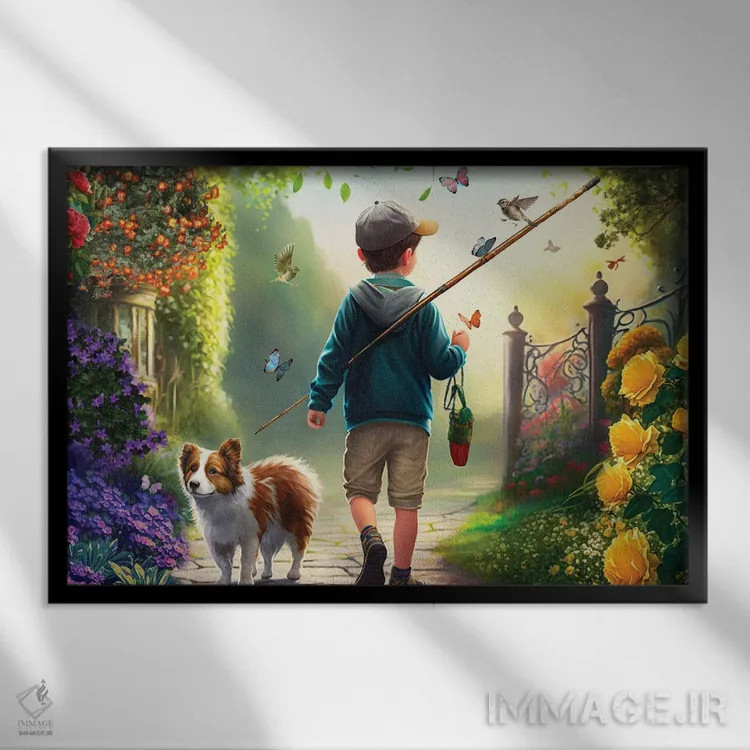 تابلو رفتهام ماهیگیری اثر کلودیا مککینی - نمای قابدار مشکی