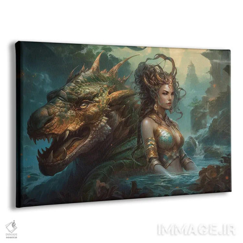 تابلو ملکه اژدها اثر کلودیا مککینی - نمای پرسپکتیو محصول