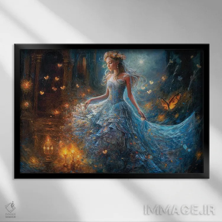 تابلو میتوانستم تمام شب برقصم اثر کلودیا مککینی - نمای قابدار مشکی