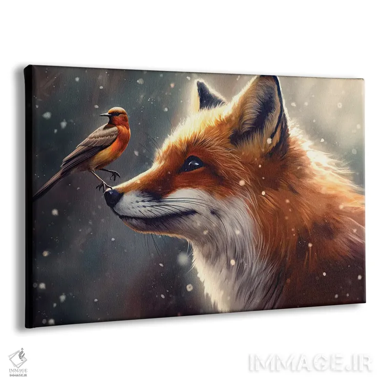 تابلو روباه زمستانی اثر کلودیا مککینی - نمای پرسپکتیو محصول