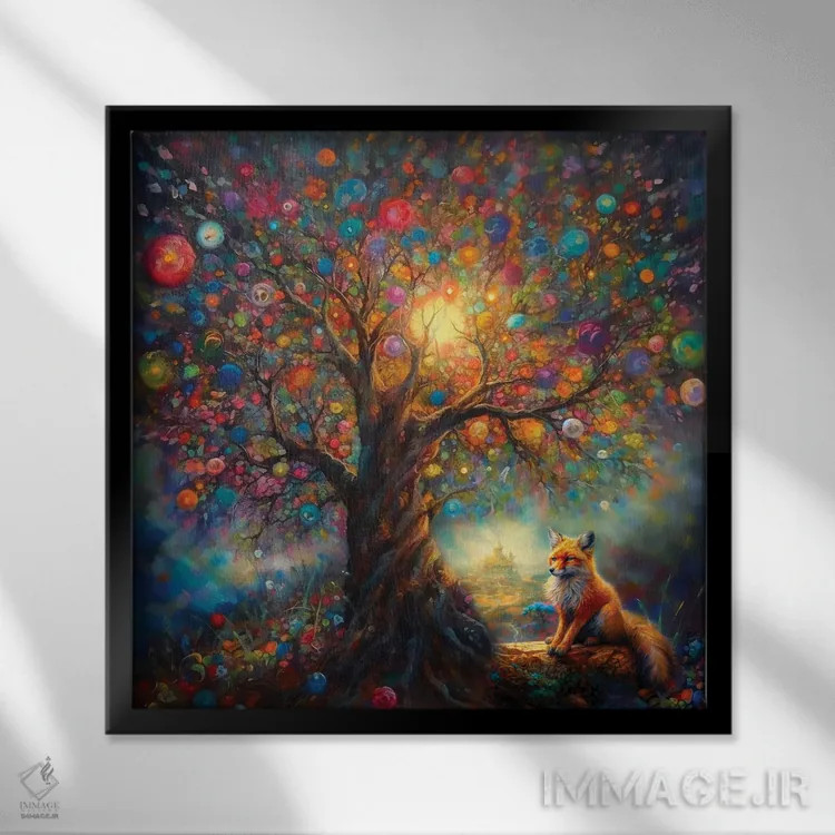تابلو در رنگ زنده اثر کلودیا مککینی - نمای قابدار مشکی