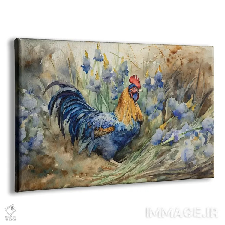 تابلو خروس با زنبقها اثر کلودیا مککینی - نمای پرسپکتیو محصول