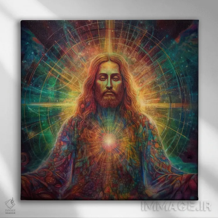تابلو مسیح کیهانی اثر کلودیا مککینی - نمای روبهرو روی دیوار
