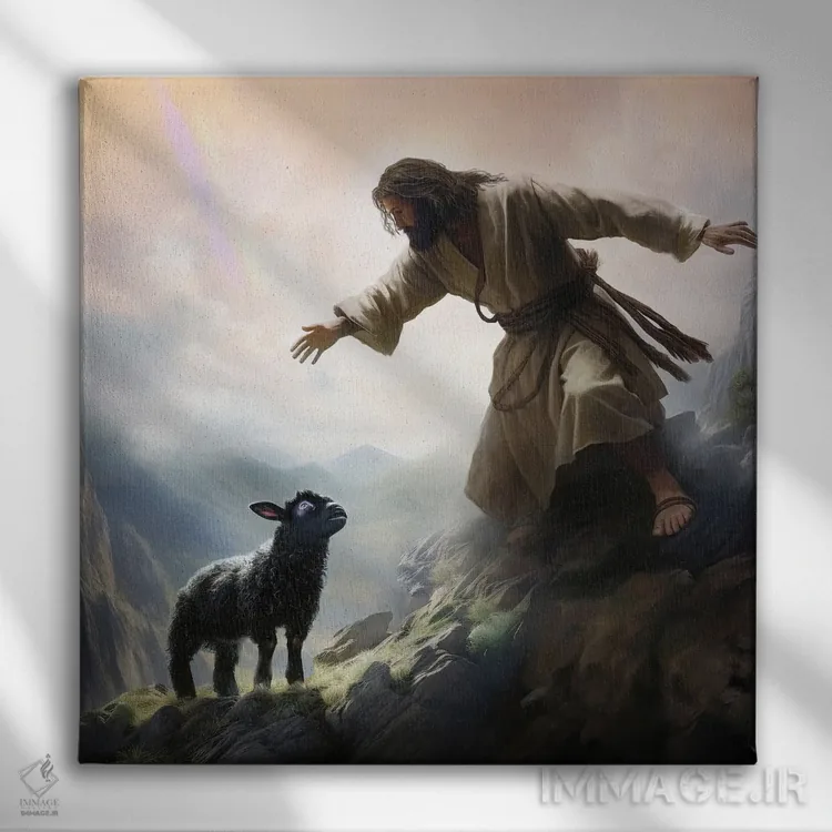 تابلو چوپان نیکو اثر کلودیا مککینی - نمای روبهرو روی دیوار