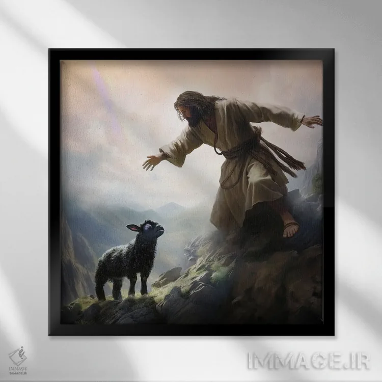 تابلو چوپان نیکو اثر کلودیا مککینی - نمای قابدار مشکی