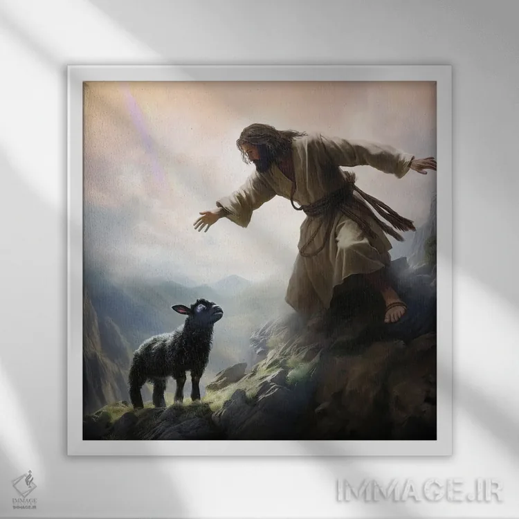 تابلو چوپان نیکو اثر کلودیا مککینی - نمای قابدار سفید