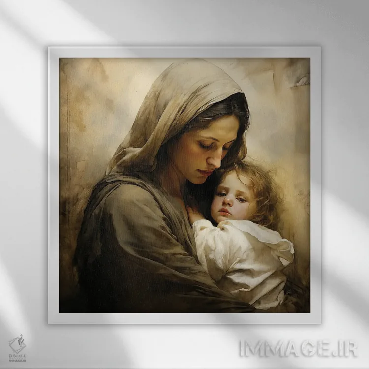 تابلو مامان اثر کلودیا مککینی - نمای قابدار سفید