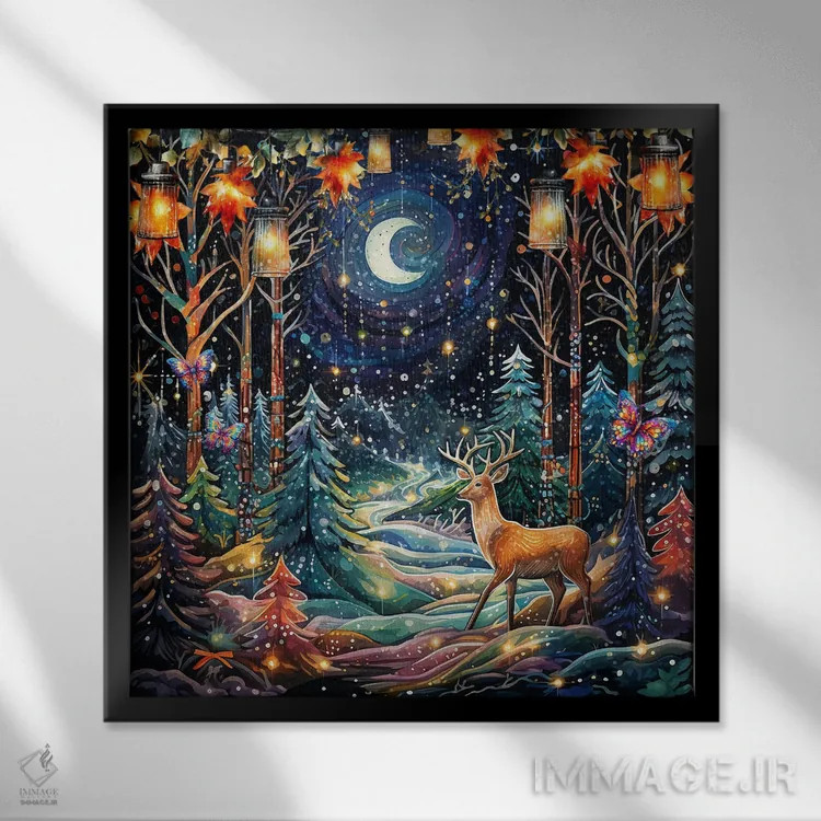 تابلو درخشش آسپن اثر کلودیا مککینی - نمای قابدار مشکی