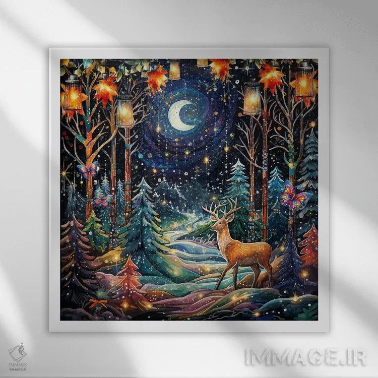 تابلو درخشش آسپن اثر کلودیا مککینی - نمای قابدار سفید