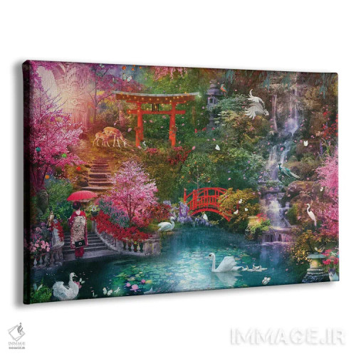 تابلو باغ ژاپنی اثر کلودیا مککینی - نمای پرسپکتیو محصول