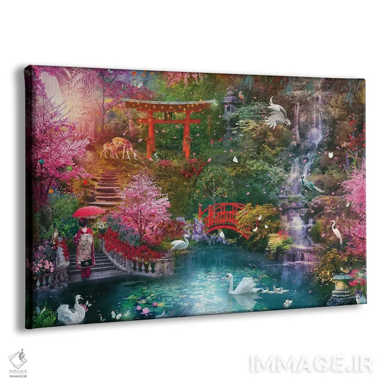 تابلو باغ ژاپنی اثر کلودیا مککینی - نمای پرسپکتیو محصول