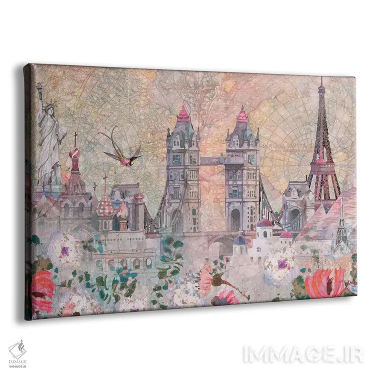 تابلو سراسر دنیا اثر کلودیا مککینی - نمای پرسپکتیو محصول