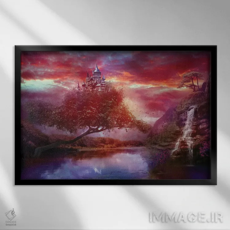 تابلو غروب عشق اثر کلودیا مککینی - نمای قابدار مشکی