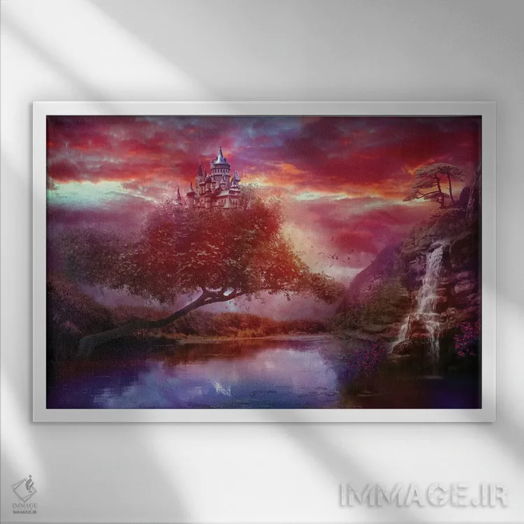 تابلو غروب عشق اثر کلودیا مککینی - نمای قابدار سفید