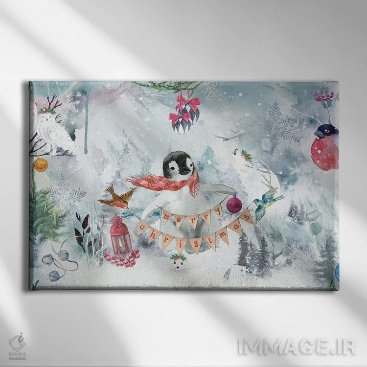 تابلو کریسمس مبارک اثر کلودیا مککینی - نمای روبهرو روی دیوار