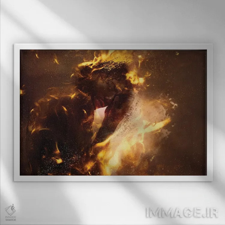 تابلو سقوط از لطف اثر کلودیا مککینی - نمای قابدار سفید