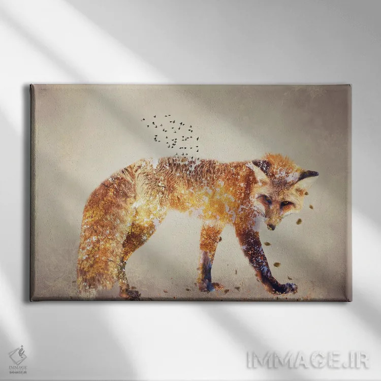 تابلو روباه پاییزی اثر کلودیا مککینی - نمای روبهرو روی دیوار