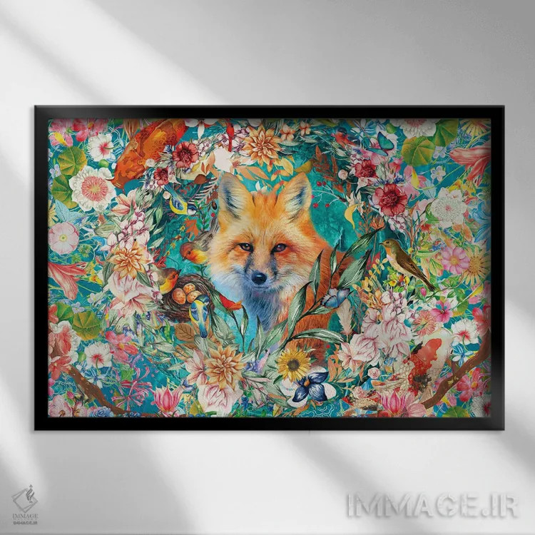 تابلو خانم روباه اثر کلودیا مککینی - نمای قابدار مشکی