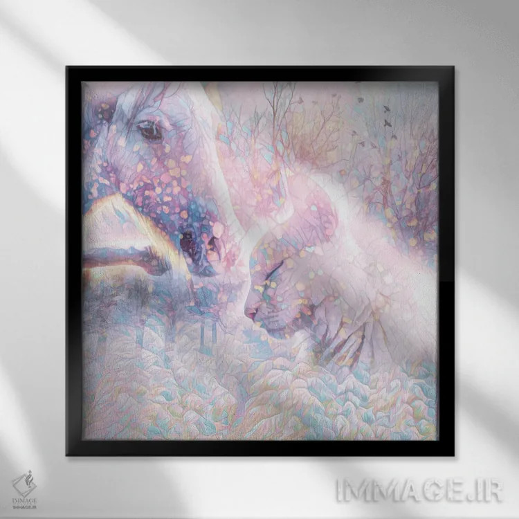 تابلو در شبی سرد زمستانی اثر کلودیا مککینی - نمای قابدار مشکی