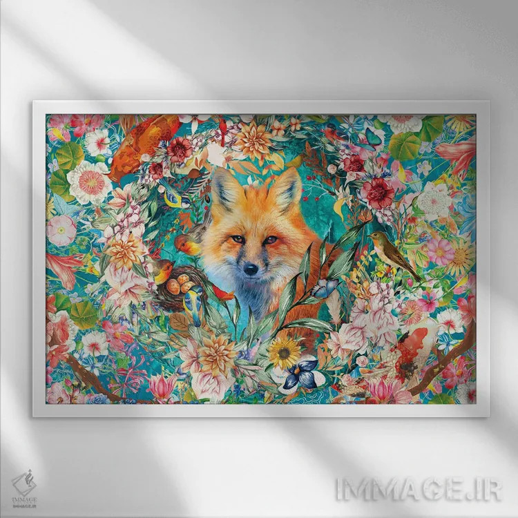 تابلو خانم روباه اثر کلودیا مککینی - نمای قابدار سفید