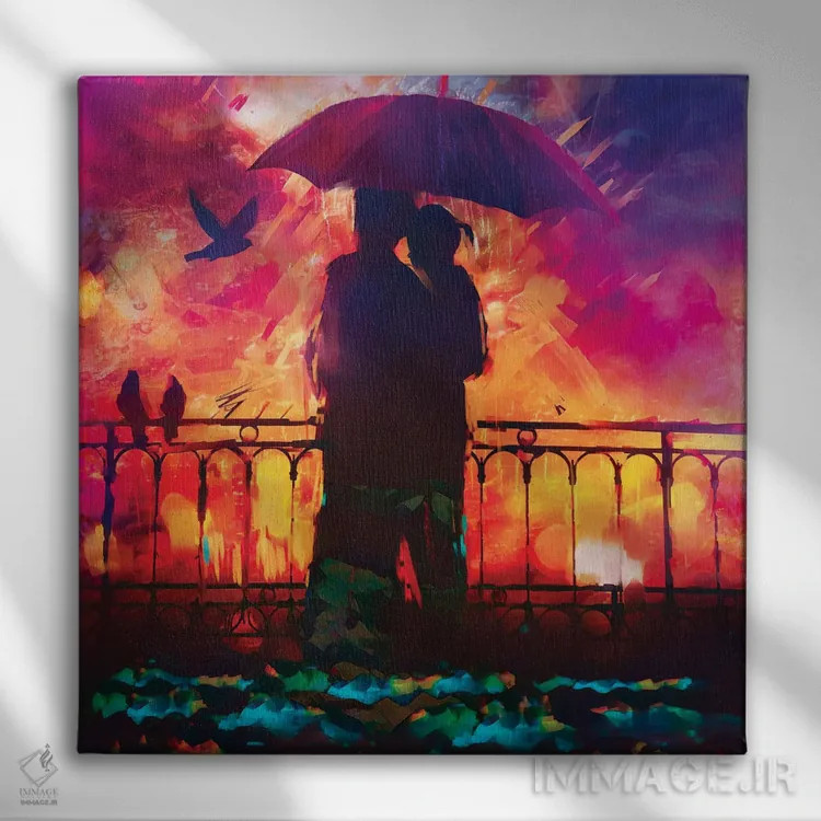 تابلو رقص باران اثر کلودیا مککینی - نمای روبهرو روی دیوار