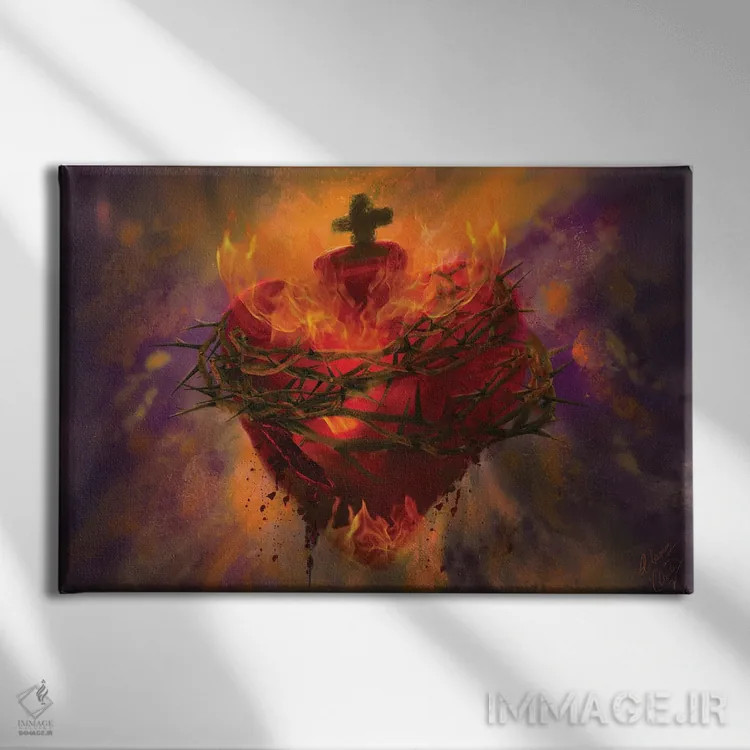 تابلو قلب مقدس اثر کلودیا مککینی - نمای روبهرو روی دیوار