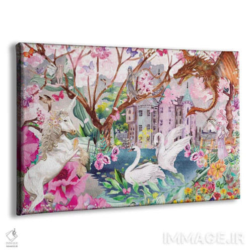 تابلو قوهای شکوفه گیلاس (ساکورا) اثر کلودیا مککینی - نمای پرسپکتیو محصول