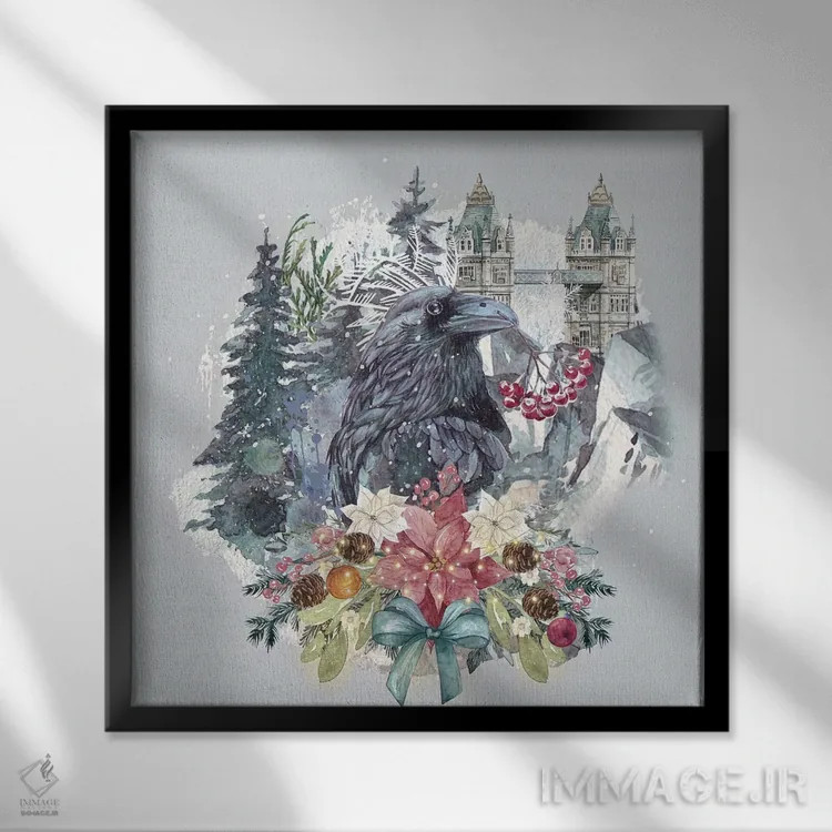 تابلو تعطیلات زاغ اثر کلودیا مککینی - نمای قابدار مشکی