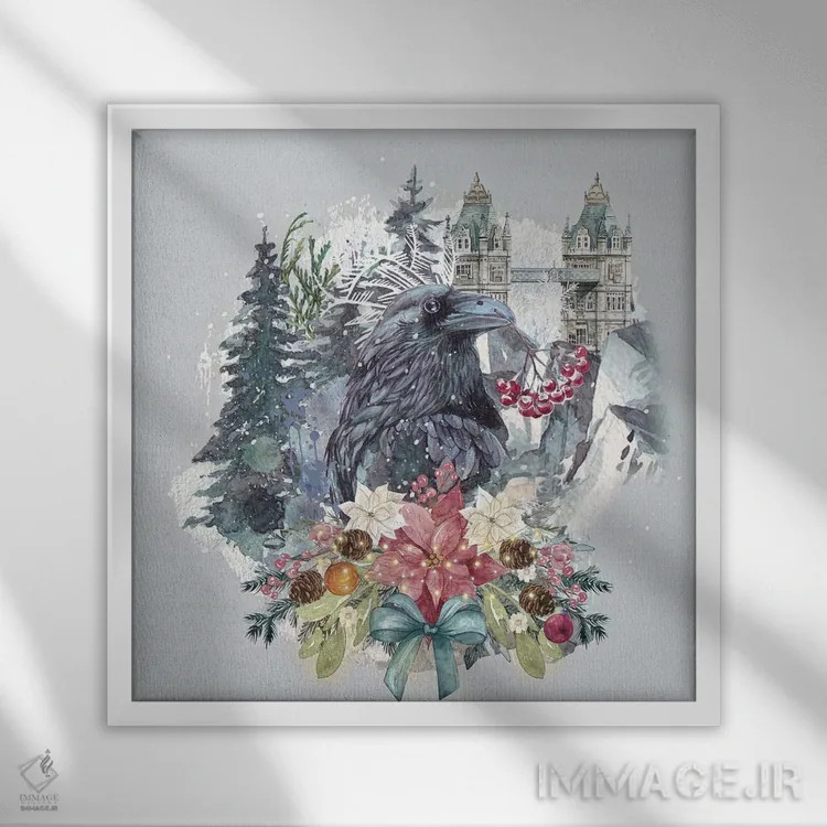 تابلو تعطیلات زاغ اثر کلودیا مککینی - نمای قابدار سفید