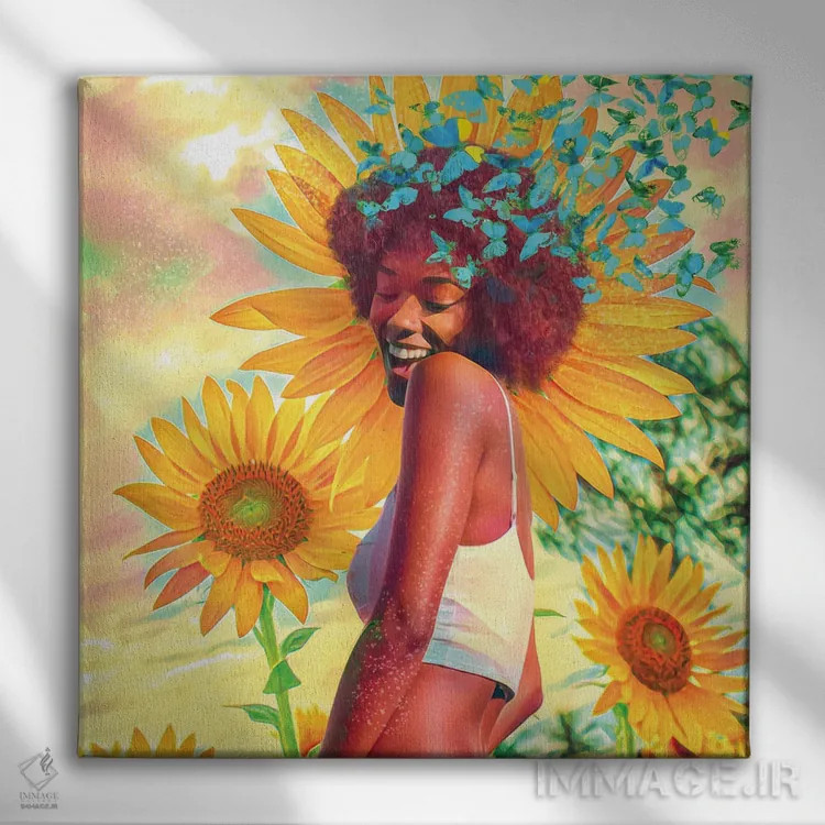 تابلو تابستان اینجاست تا بماند اثر کلودیا مککینی - نمای روبهرو روی دیوار