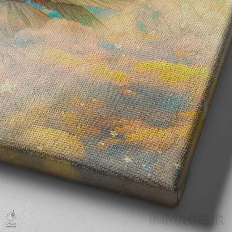 تابلو آوه (دعا یا نام) اثر کلودیا مککینی - نمای نزدیک بافت بوم