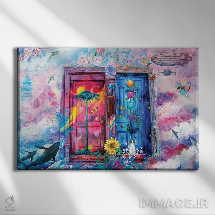 تابلو دو در آنطرفتر اثر کلودیا مککینی - نمای روبهرو روی دیوار