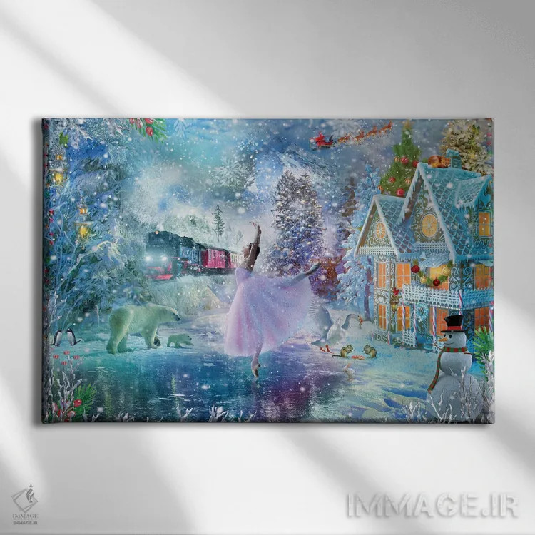 تابلو سرزمین عجایب زمستانی اثر کلودیا مککینی - نمای روبهرو روی دیوار