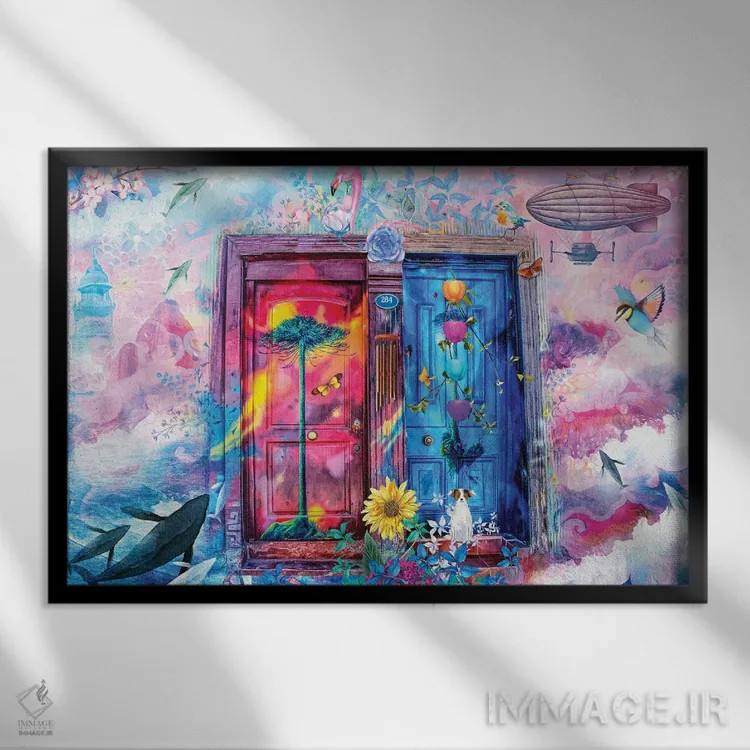 تابلو دو در آنطرفتر اثر کلودیا مککینی - نمای قابدار مشکی