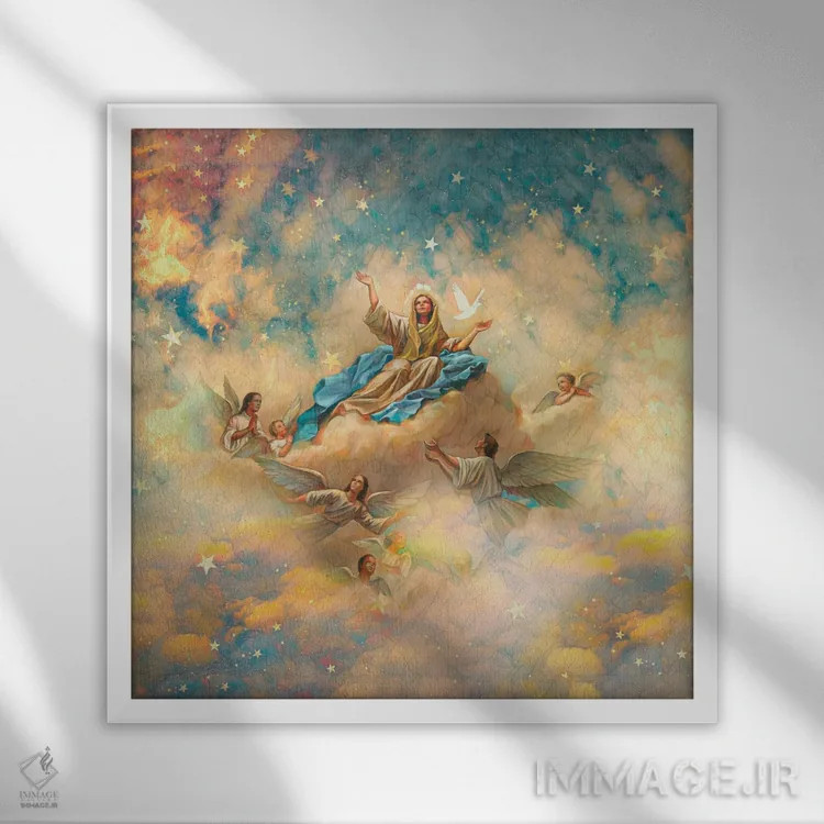 تابلو آوه (دعا یا نام) اثر کلودیا مککینی - نمای قابدار سفید