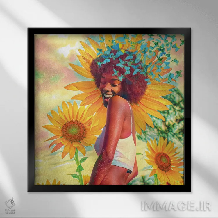 تابلو تابستان اینجاست تا بماند اثر کلودیا مککینی - نمای قابدار مشکی