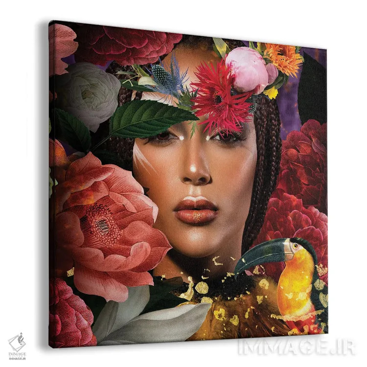 تابلو زن احاطه شده با گلها اثر کلودیا مککینی - نمای پرسپکتیو محصول