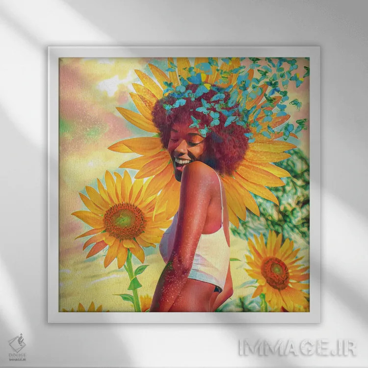 تابلو تابستان اینجاست تا بماند اثر کلودیا مککینی - نمای قابدار سفید