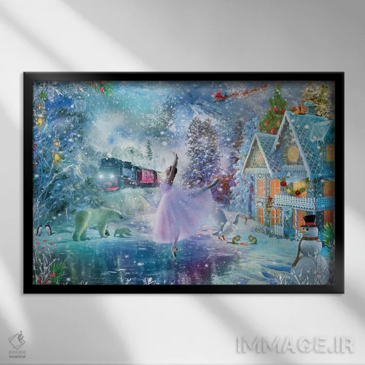 تابلو سرزمین عجایب زمستانی اثر کلودیا مککینی - نمای قابدار مشکی