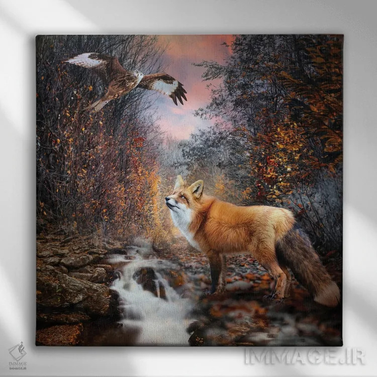 تابلو قدم زدن پاییزی اثر کلودیا مککینی - نمای روبهرو روی دیوار