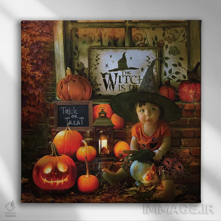 تابلو جادوگر کوچولو در حال آموزش اثر کلودیا مککینی - نمای روبهرو روی دیوار