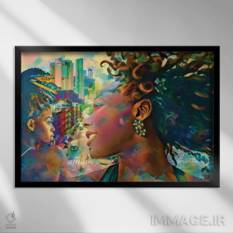 تابلو دختران شهر بزرگ اثر کلودیا مککینی - نمای قابدار مشکی