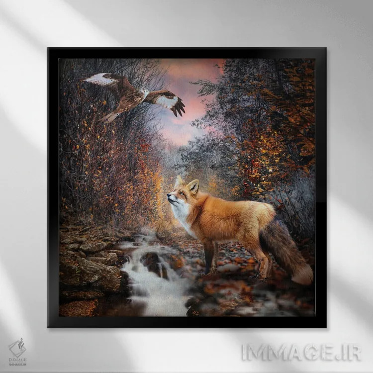 تابلو قدم زدن پاییزی اثر کلودیا مککینی - نمای قابدار مشکی