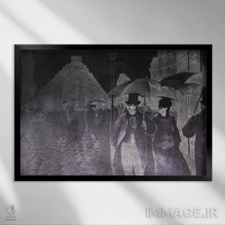 تابلو خیابان پاریس شماره یک اثر فایو بای فایو کالکتیو - نمای قابدار مشکی