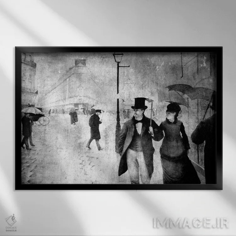 تابلو خیابان پاریس شماره دو اثر فایو بای فایو کالکتیو - نمای قابدار مشکی