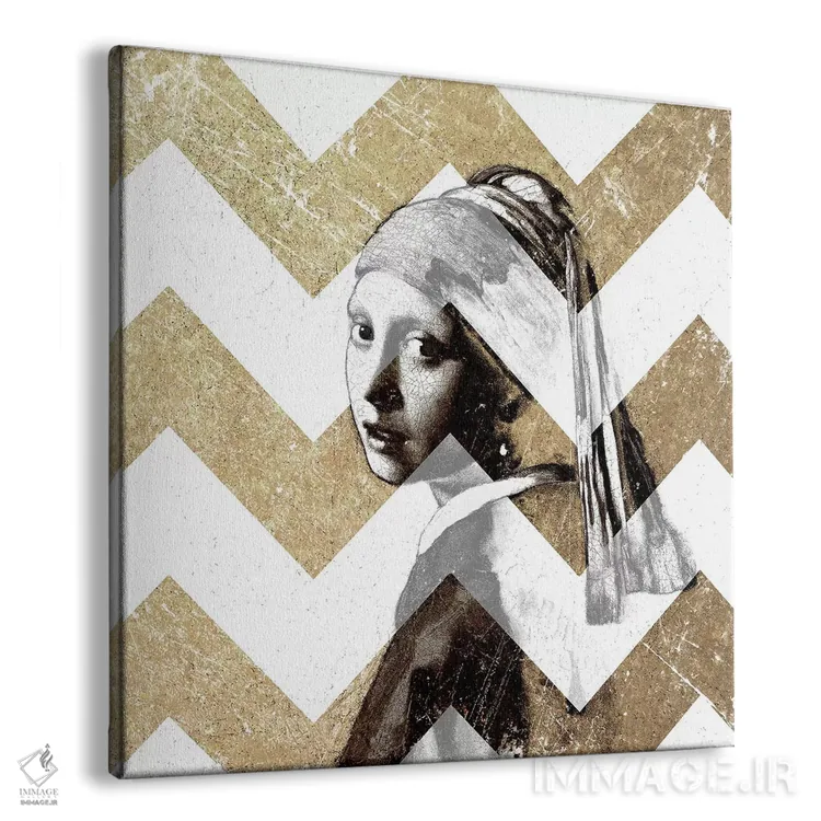 تابلو دختر با گوشواره مروارید شماره دوازده اثر فایو بای فایو کالکتیو - نمای پرسپکتیو محصول