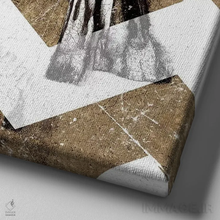 تابلو دختر با گوشواره مروارید شماره دوازده اثر فایو بای فایو کالکتیو - نمای نزدیک بافت بوم