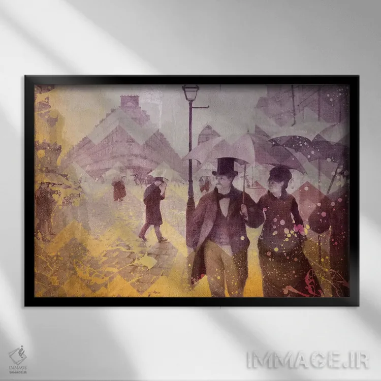 تابلو خیابان پاریس شماره چهار اثر فایو بای فایو کالکتیو - نمای قابدار مشکی